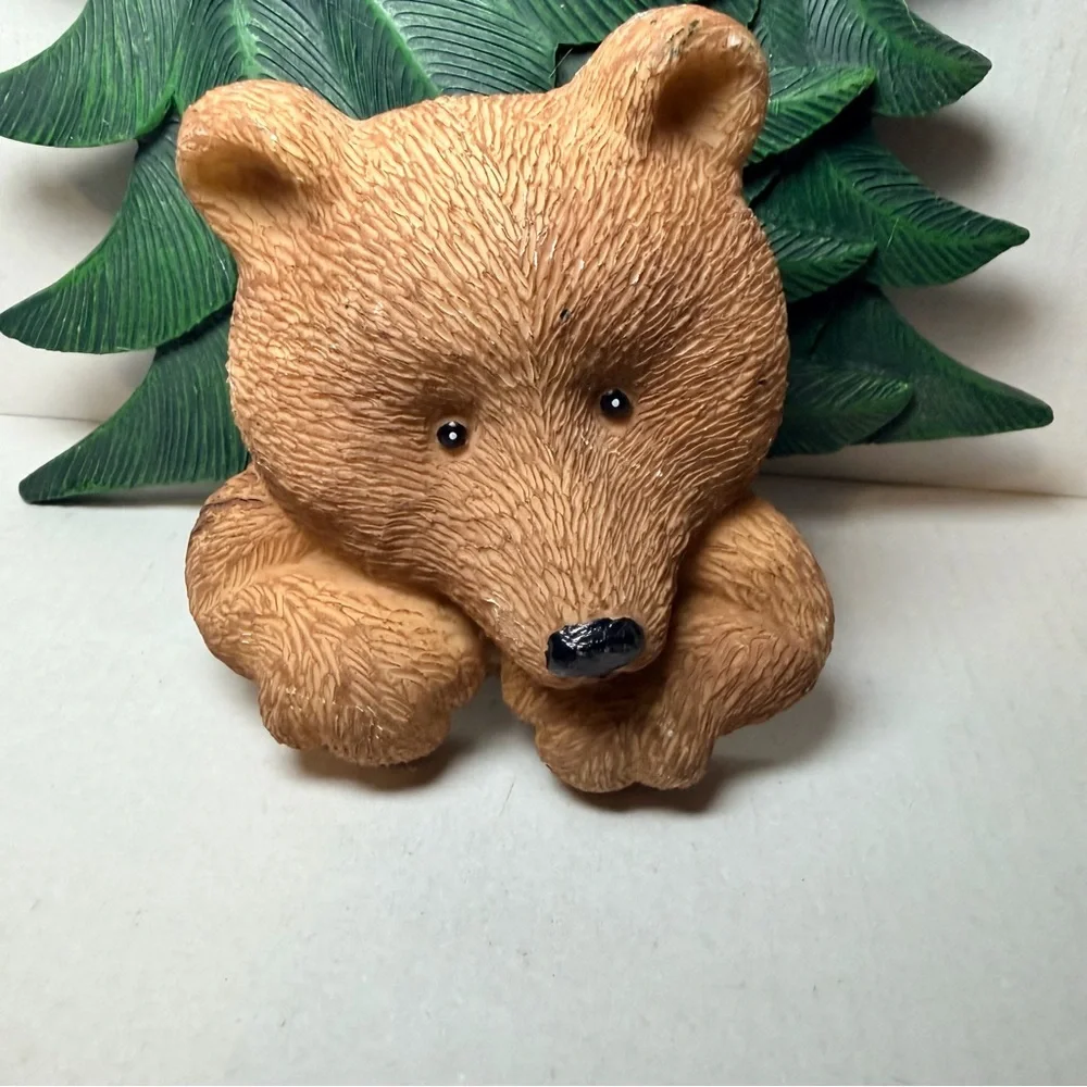 *2* Brown Bear Tree Bath Towel Holder Nursery Wall Hook Rustic Woodland Decor